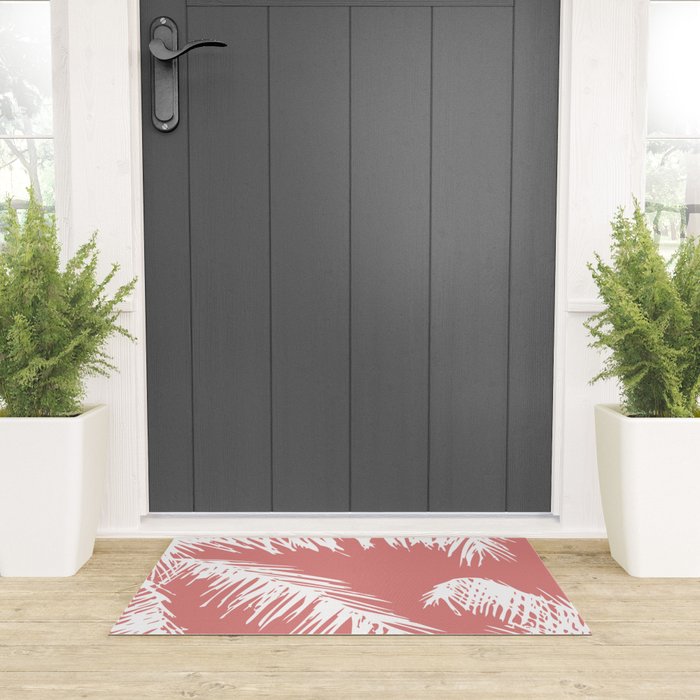 Pink Palm Tree Welcome Mat Gallery Image 3