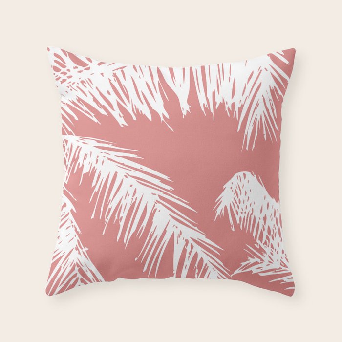 Pink Palm Tree Throw Pillow Gallery Image 6