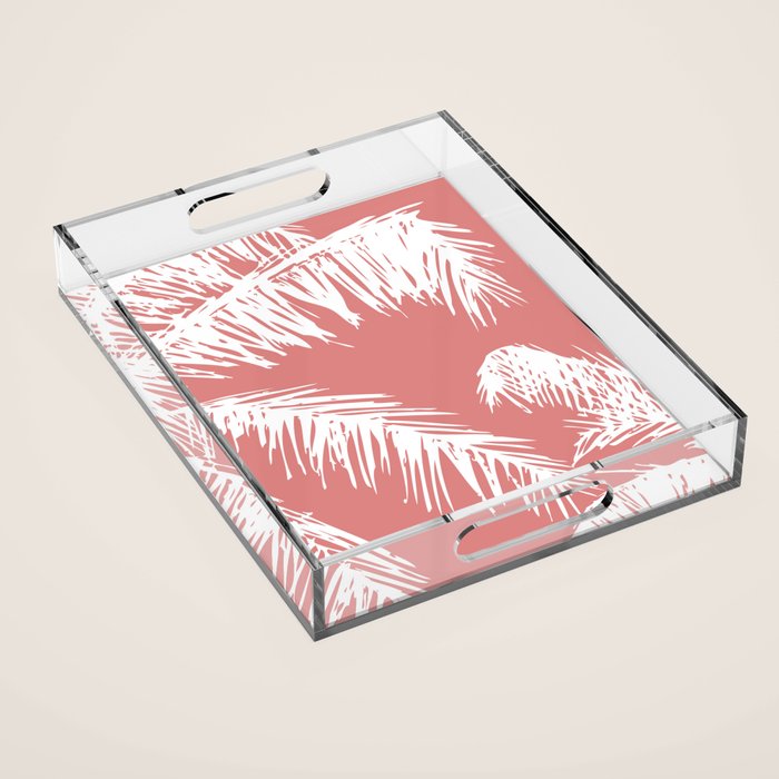 Pink Palm Tree Acrylic Tray Gallery Image 1