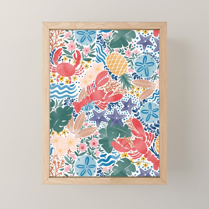 Seaside Floral Dream Mini Art Print Gallery Image 1
