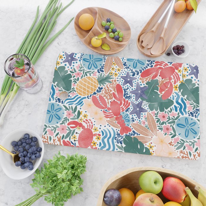 Seaside Floral Dream Cutting Board Gallery Image 2