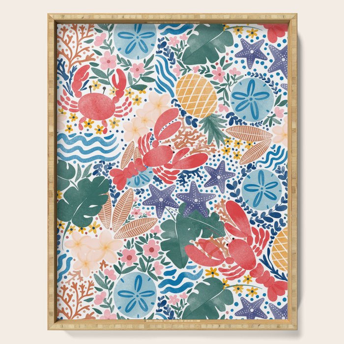 Seaside Floral Dream Serving Tray Gallery Image 1