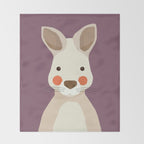 Kangaroo, Animal Portrait Throw Blanket Gallery Image 2