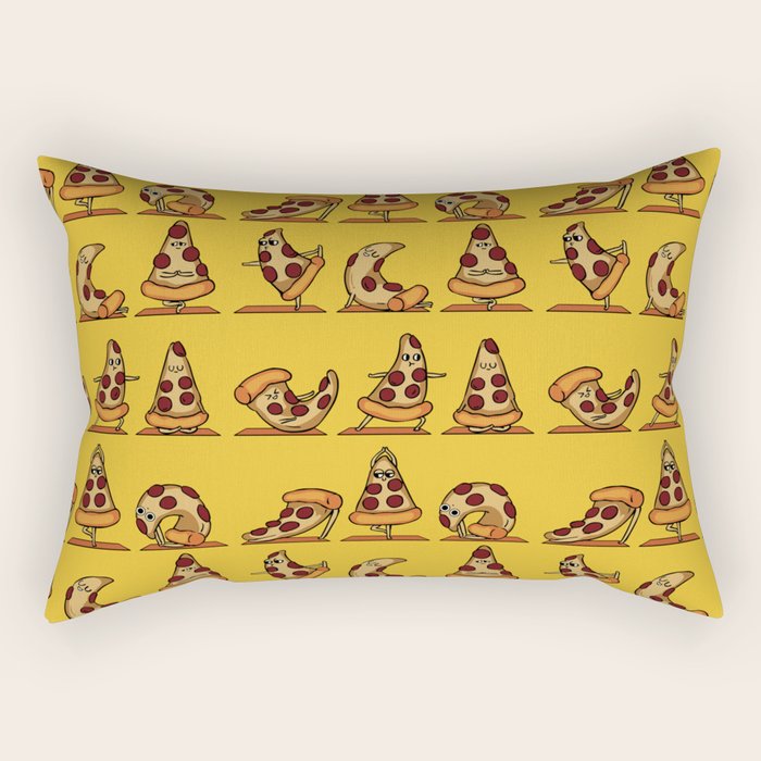 Pizza Yoga Rectangular Pillow Gallery Image 1