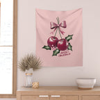 Cherry Christmas Wall Tapestry Gallery Image 2