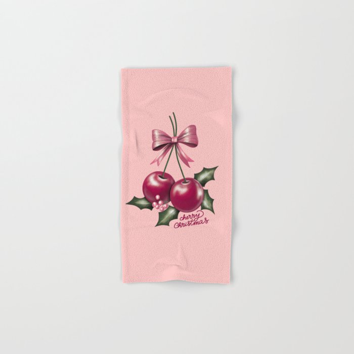 Cherry Christmas Bath Towel Gallery Image 1