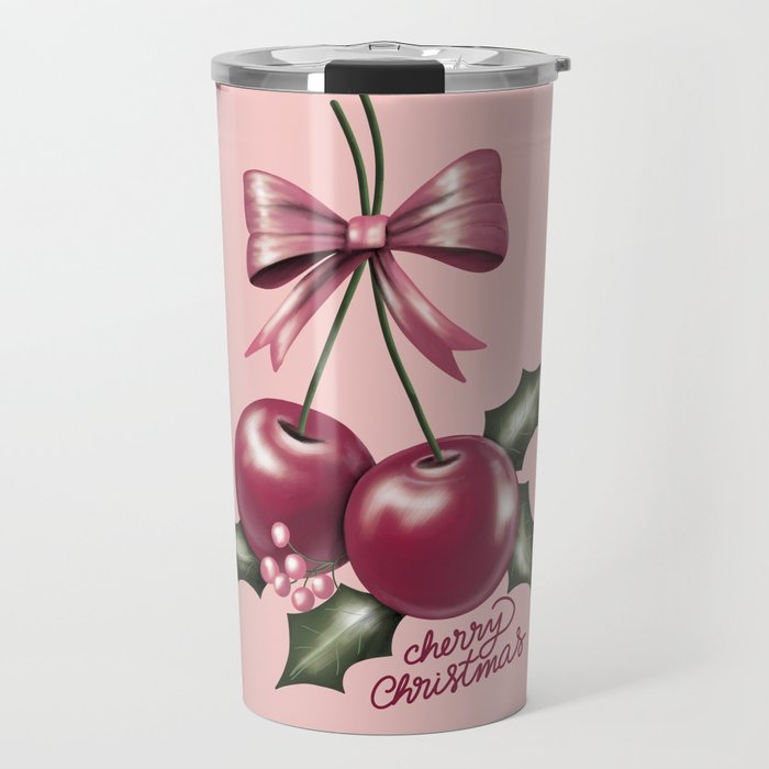 Cherry Christmas Travel Mug Gallery Image 1