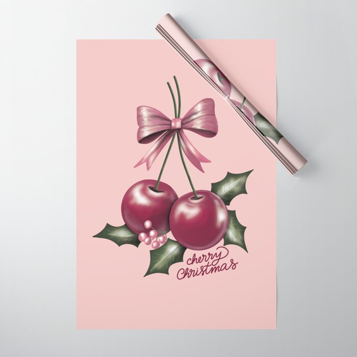 Cherry Christmas Wrapping Paper Gallery Image 1