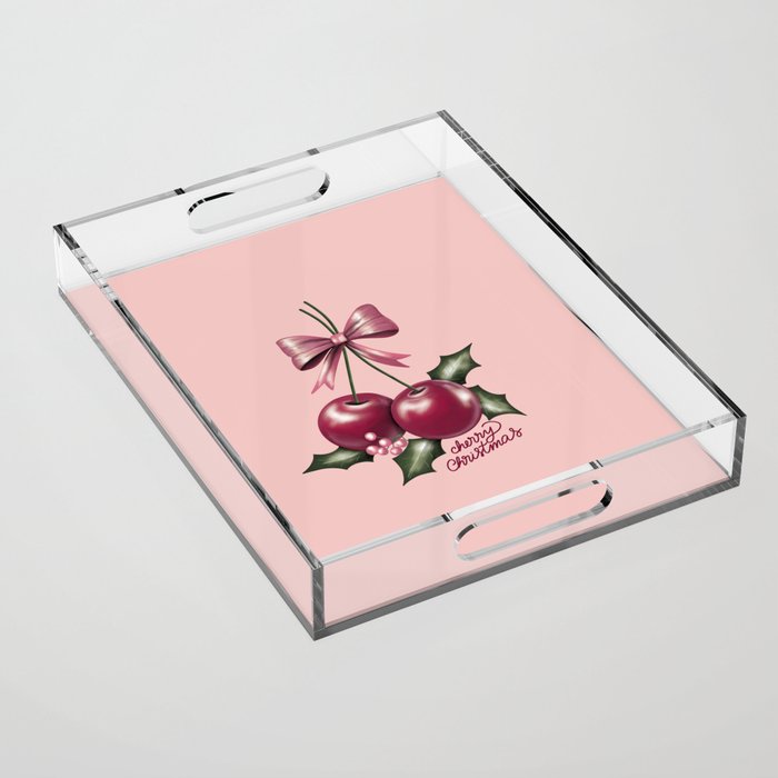 Cherry Christmas Acrylic Tray Gallery Image 1