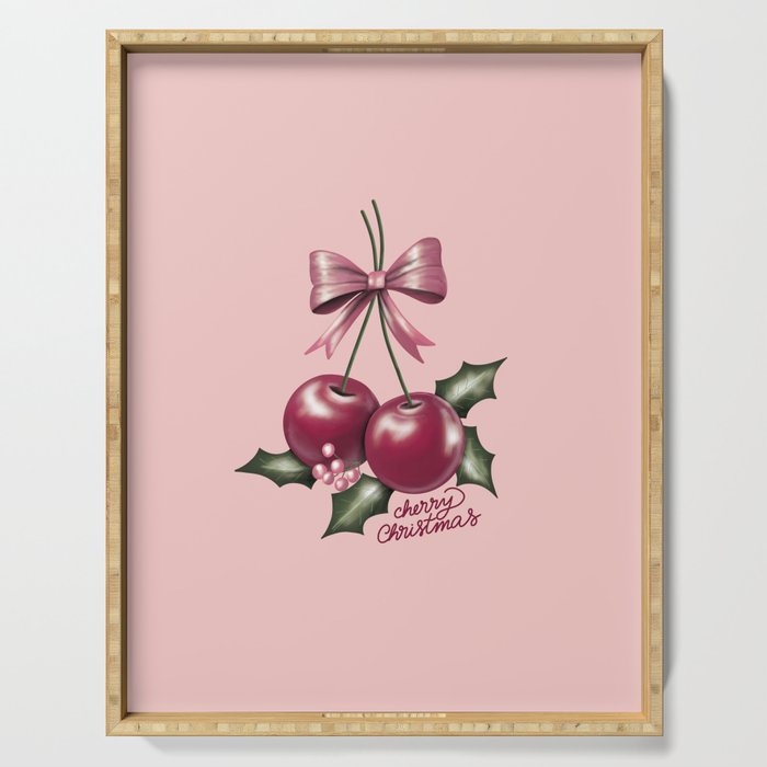 Cherry Christmas Serving Tray Gallery Image 1