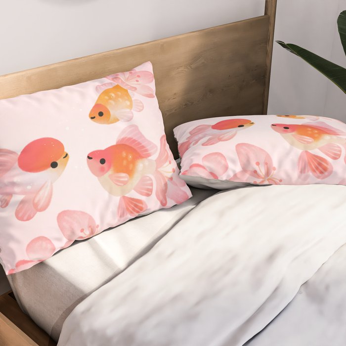 Cherry blossom goldfish Pillow Sham Gallery Image 2