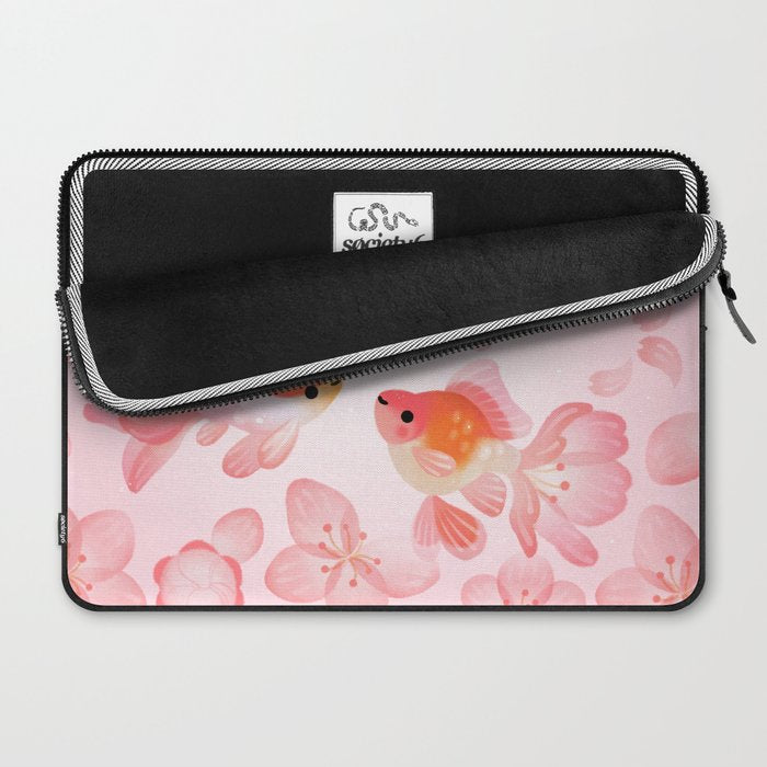 Cherry blossom goldfish Laptop Sleeve Gallery Image 2
