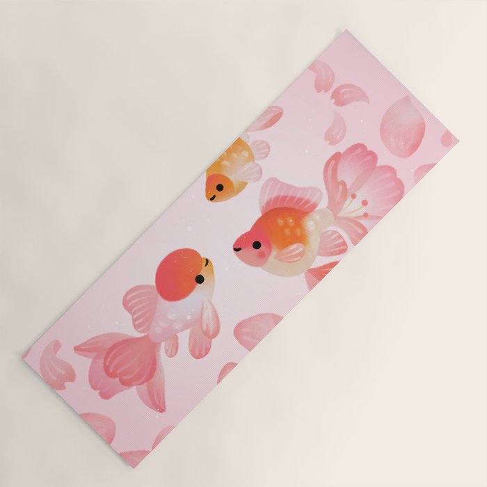 Cherry blossom goldfish Yoga Mat Gallery Image 1