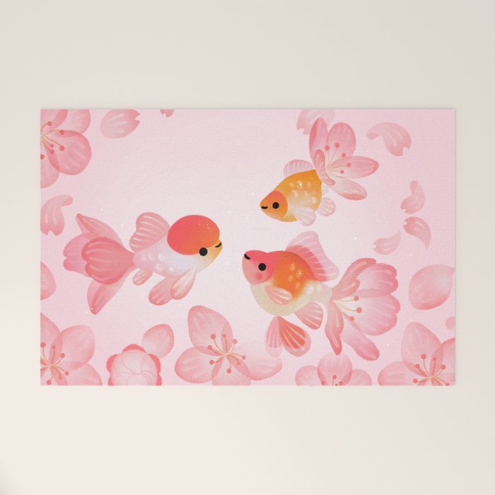 Cherry blossom goldfish Welcome Mat Gallery Image 1