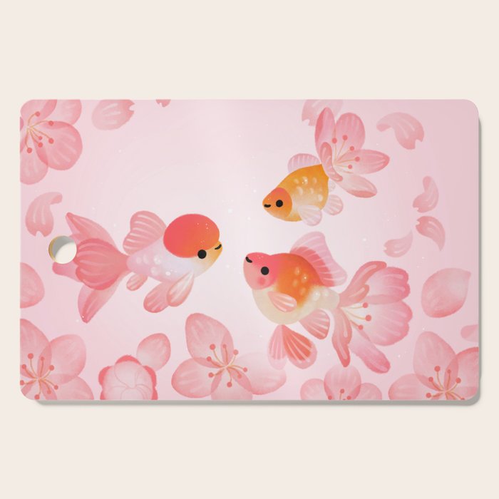 Cherry blossom goldfish Cutting Board Gallery Image 1