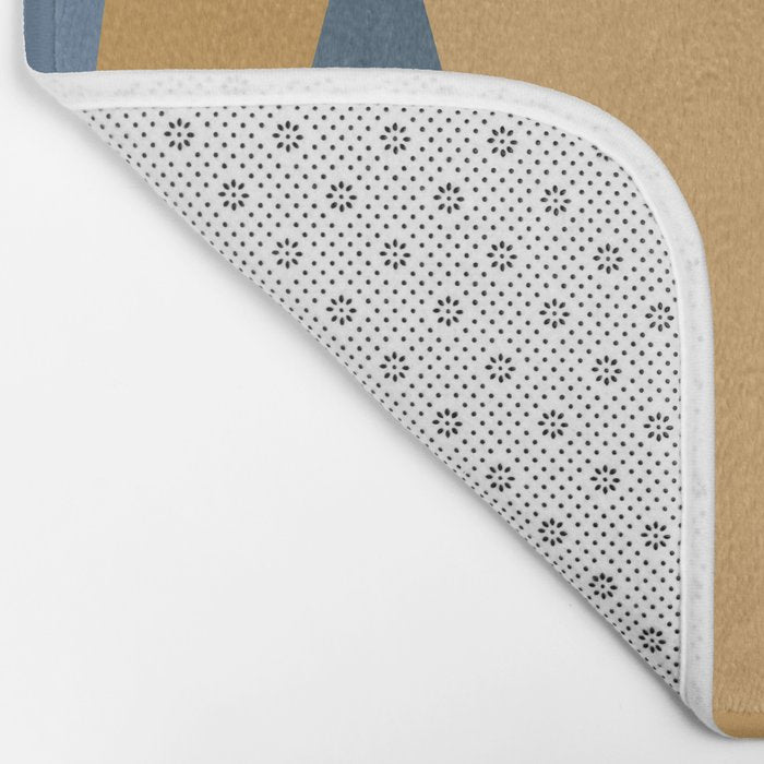 Geometric Triangles IX Blue and Orange Bath Mat Gallery Image 2