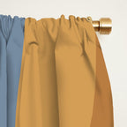 Geometric Triangles IX Blue and Orange Window Curtain Gallery Image 2