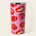 Fruity & Flirty Pattern on Light Pink Travel Mug Gallery Image 1