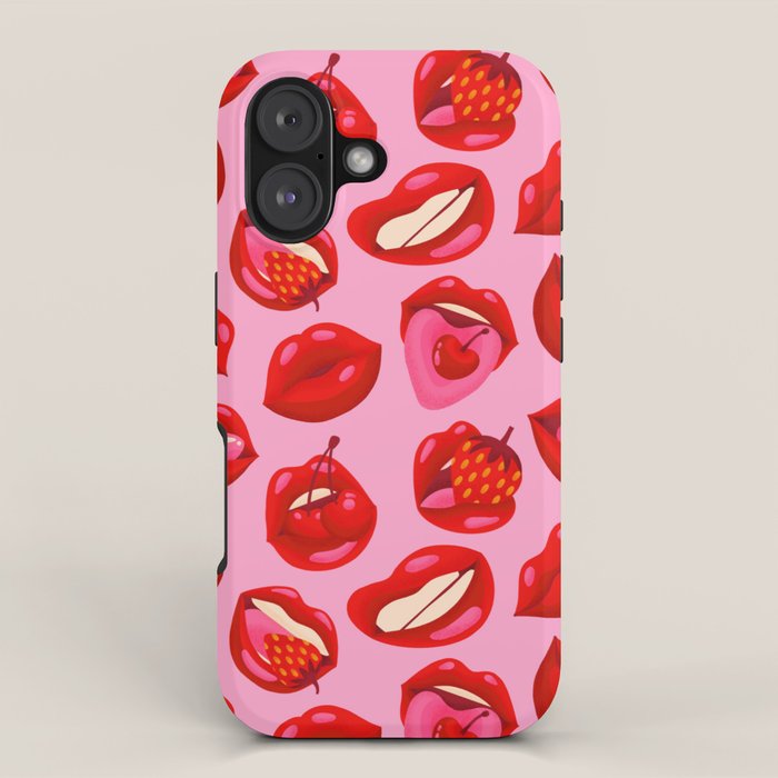 Fruity & Flirty Pattern on Light Pink iPhone Case Gallery Image 1