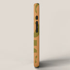 Mid Century Modern Loop Pattern in Vintage Avocado Olive Green and Cantaloupe Orange iPhone Case Gallery Image 2