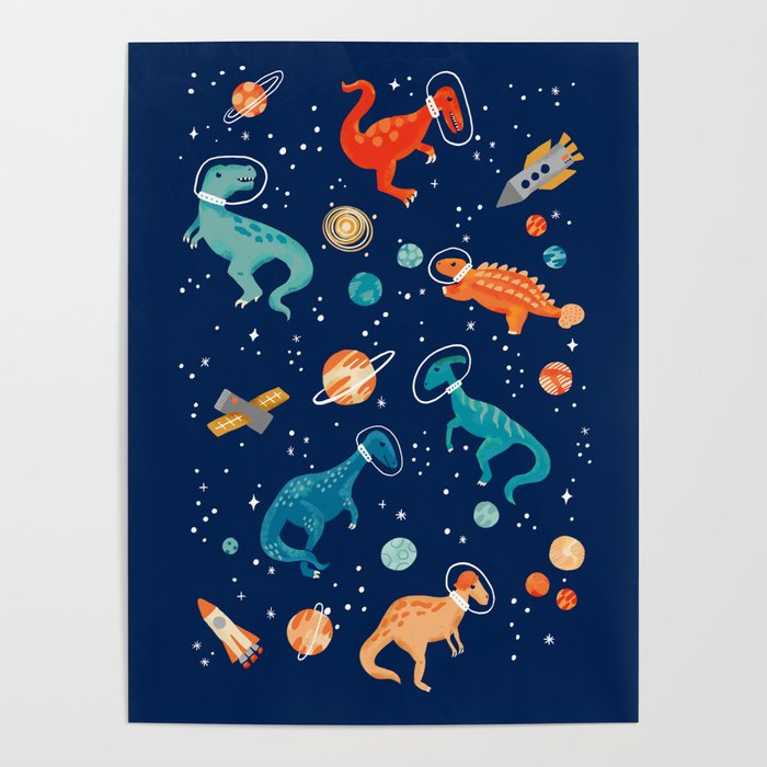 Painted Space Dinosaurs Poster Gallery Image 4