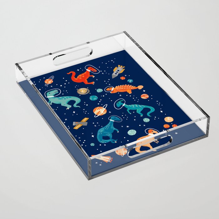 Painted Space Dinosaurs Acrylic Tray Gallery Image 1