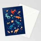 Painted Space Dinosaurs Stationery Card Gallery Image 2