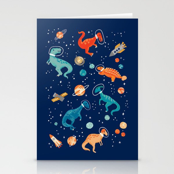 Painted Space Dinosaurs Stationery Card Gallery Image 2