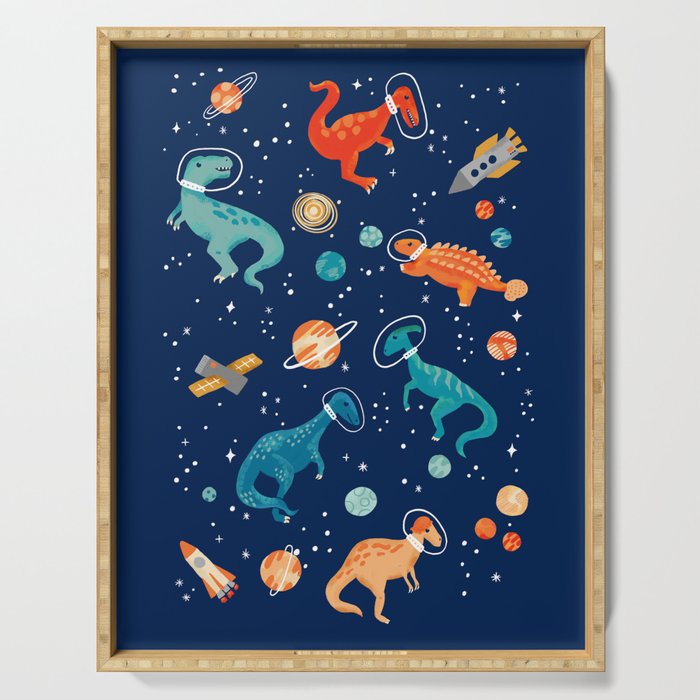 Painted Space Dinosaurs Serving Tray Gallery Image 1