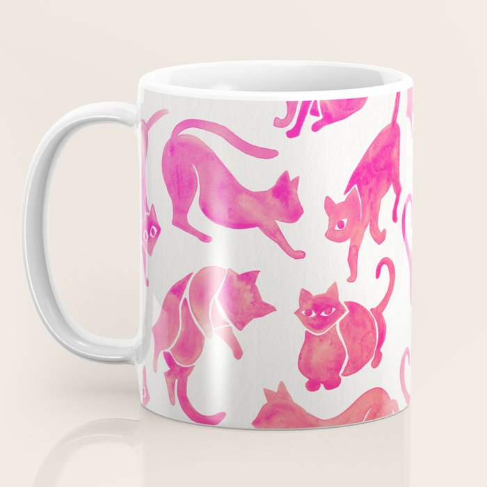 Cat Positions - Pink OmbrÃ© Palette Coffee Mug Gallery Image 3