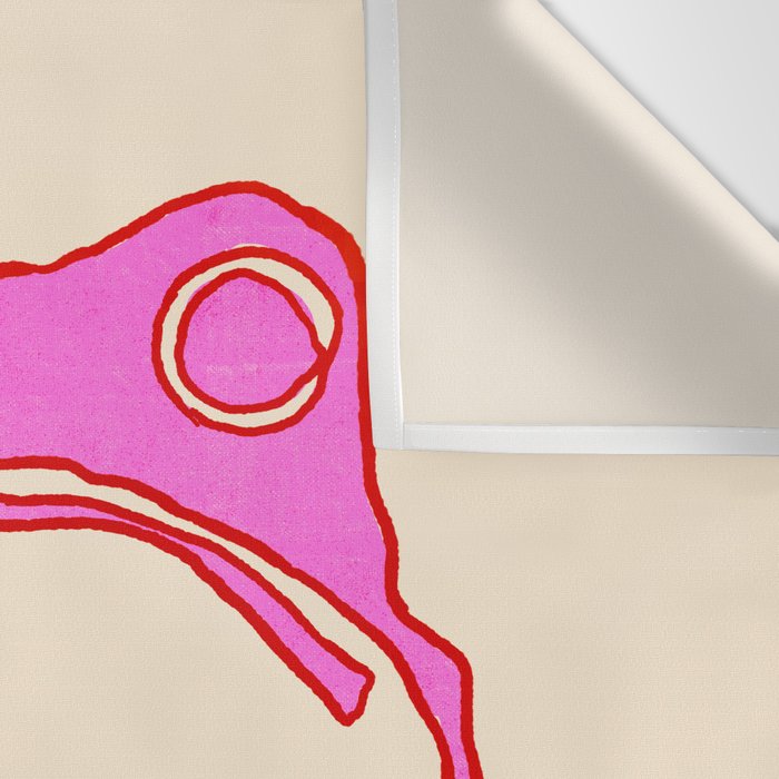 Pink Grumpy Frog Wall Tapestry Gallery Image 3