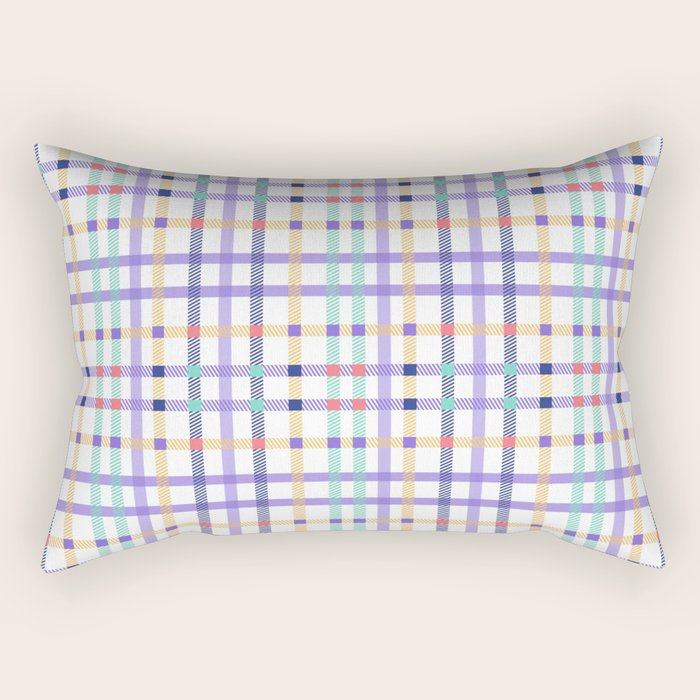 Vibrant Plaid Fusion A Rectangular Pillow Gallery Image 2