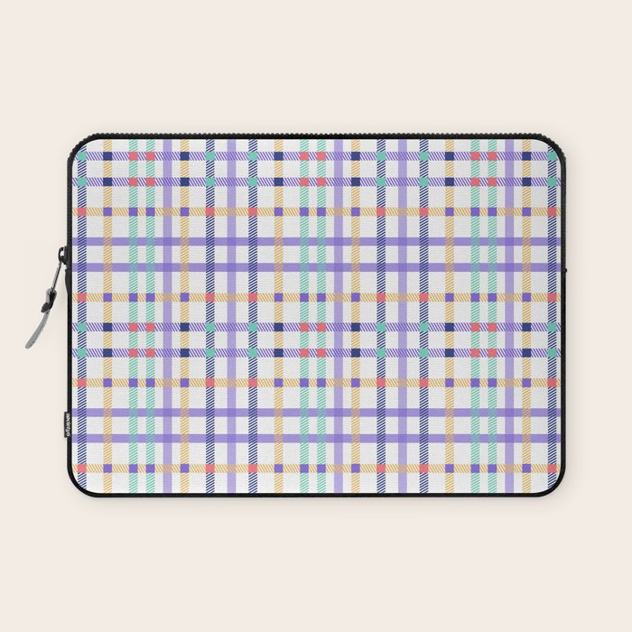 Vibrant Plaid Fusion A Laptop Sleeve Gallery Image 1