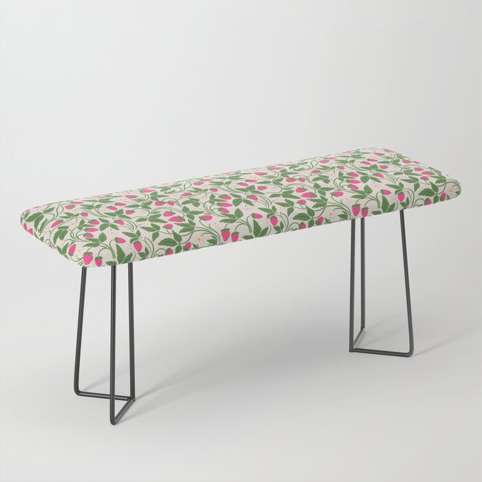 Strawberries - pink and green on alabaster Bench Gallery Image 1