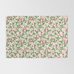 Strawberries - pink and green on alabaster Rug Gallery Image 2