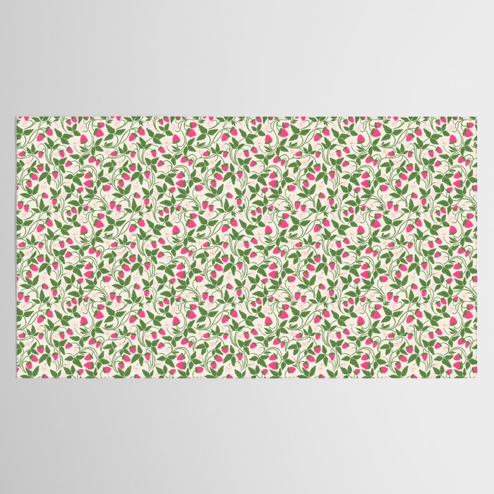 Strawberries - pink and green on alabaster Tablecloth Gallery Image 2