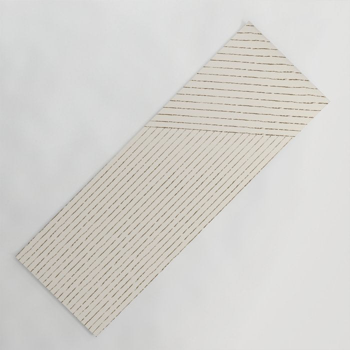 Lines (Cream & Chocolate) Yoga Mat Gallery Image 1