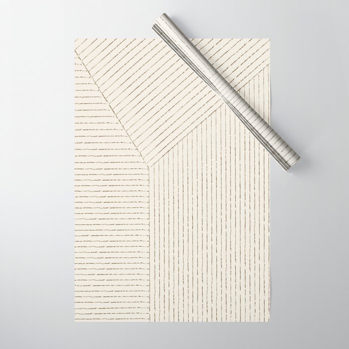 Lines (Cream & Chocolate) Wrapping Paper Gallery Image 1