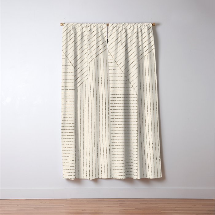 Lines (Cream & Chocolate) Window Curtain Gallery Image 3