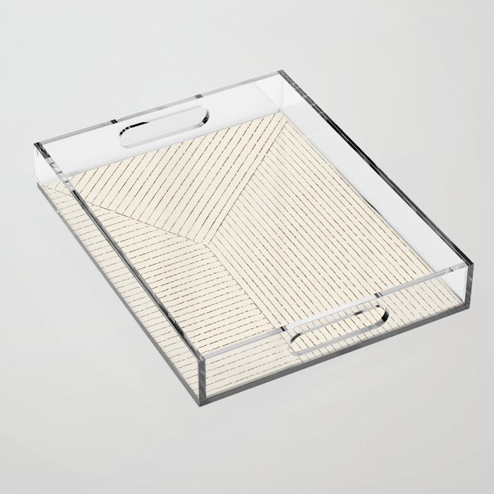Lines (Cream & Chocolate) Acrylic Tray Gallery Image 1