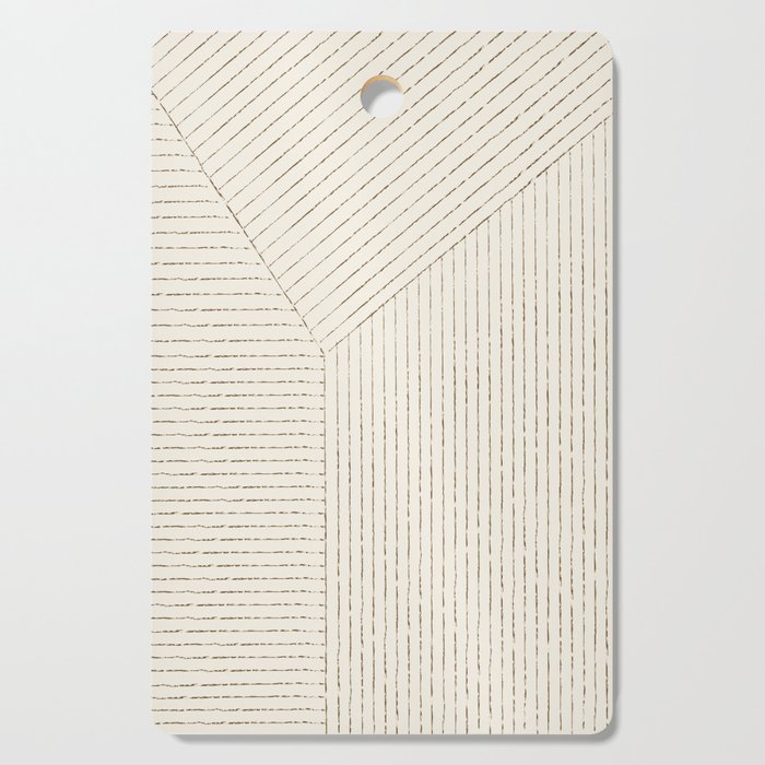 Lines (Cream & Chocolate) Cutting Board Gallery Image 1