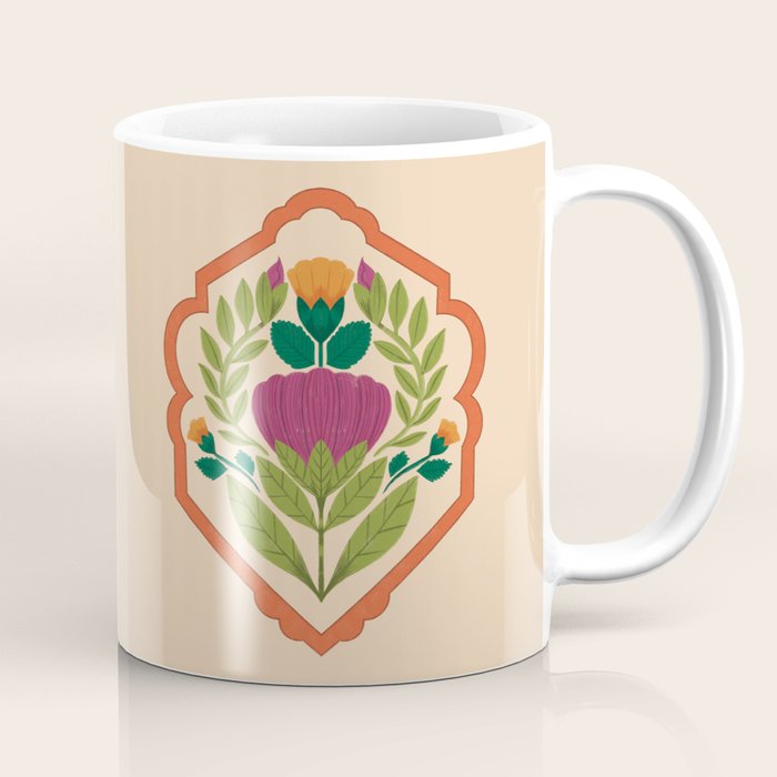 Vintage Pressed Flower Illustration Coffee Mug Gallery Image 1