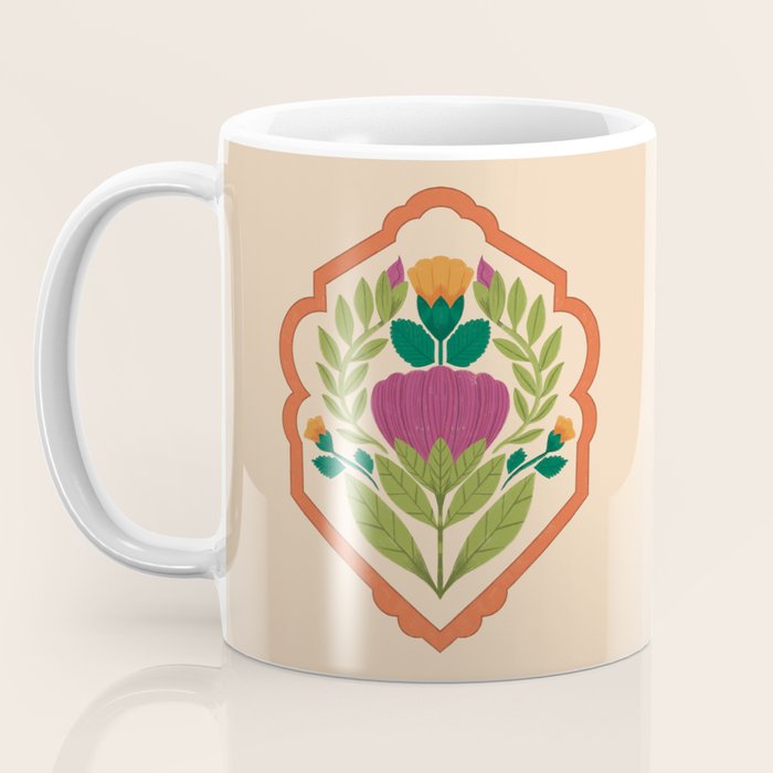 Vintage Pressed Flower Illustration Coffee Mug Gallery Image 3