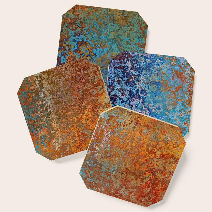 Vintage Rust, Copper and Blue Coaster Gallery Image 1