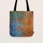 Vintage Rust, Copper and Blue Tote Bag Gallery Image 1