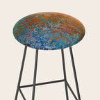 Vintage Rust, Copper and Blue Stool Gallery Image 2