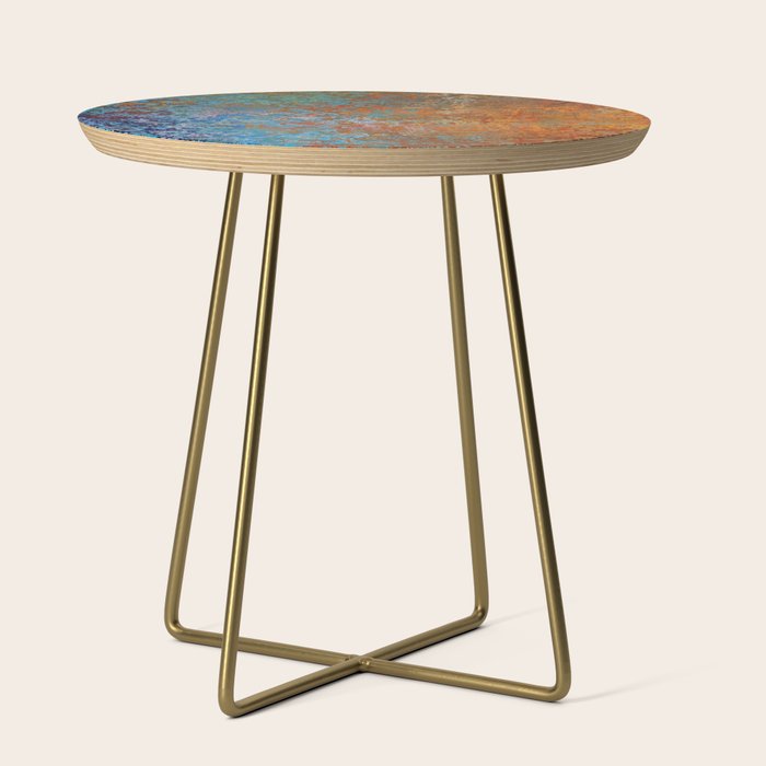Vintage Rust, Copper and Blue Side Table Gallery Image 1