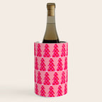 Christmas trees checkers pattern red and pink Wine Chiller Gallery Image 3