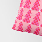 Christmas trees checkers pattern red and pink Pillow Sham Gallery Image 4