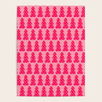 Christmas trees checkers pattern red and pink Poster Gallery Image 4